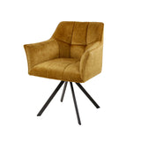 Set van 2 Eetkamerstoelen Lino Velvet Goud Draaibaar