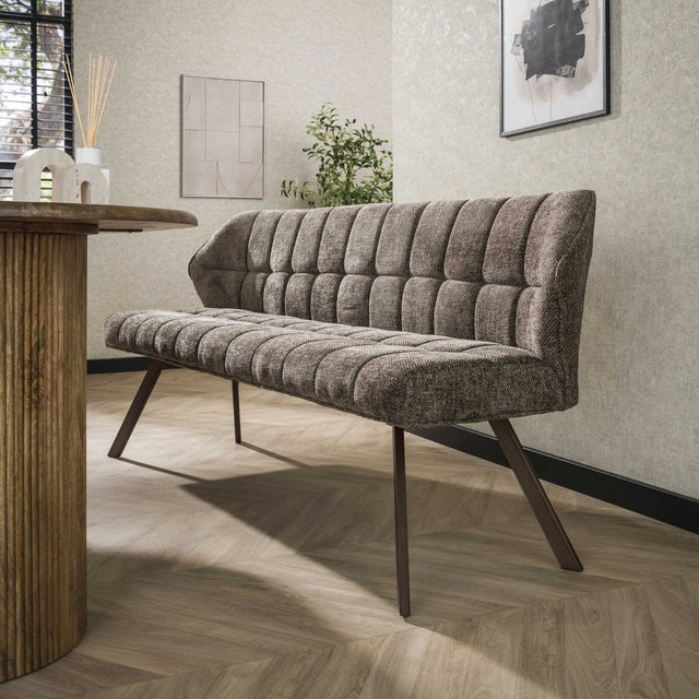 Spisestue sofa gitter taupe brun chenille