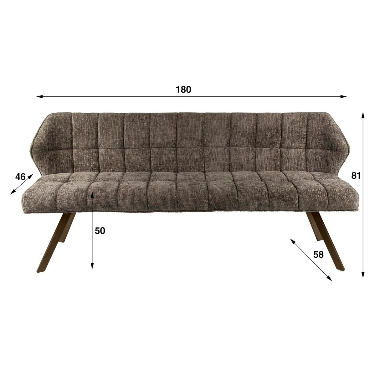 Spisestue sofa gitter taupe brun chenille
