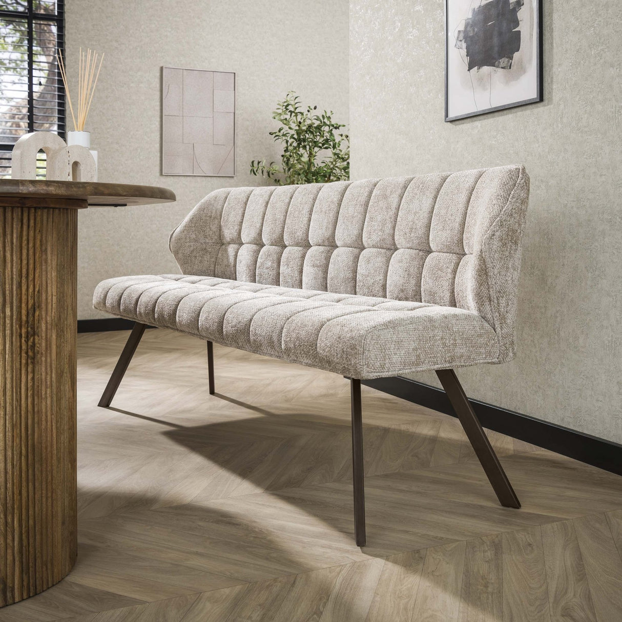 Spisesofa Gitter chenille sandbrun