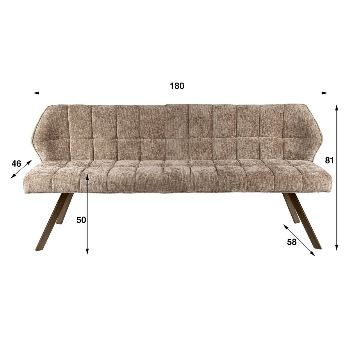 Spisesofa Grid Chenille Brown