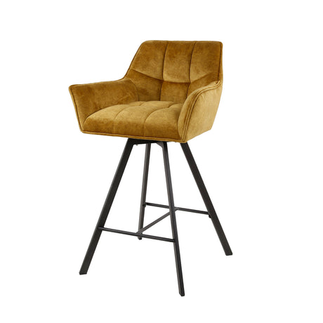 Barstol Lino Velvet Guld Drejelig 