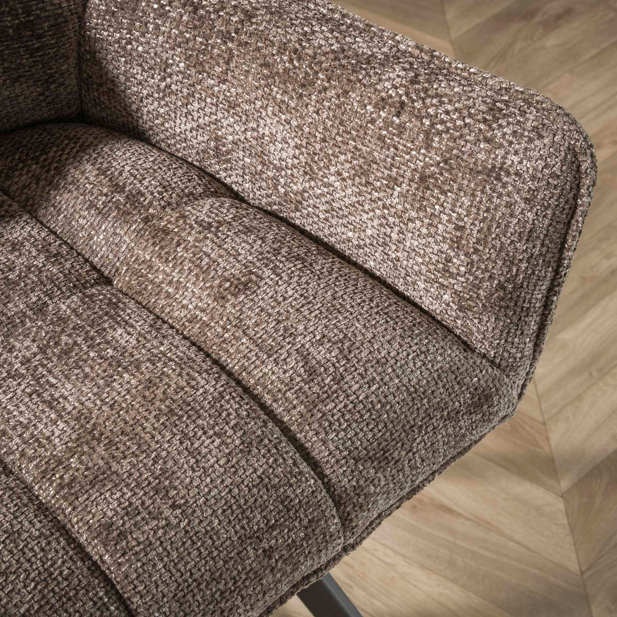 Set van 2 Barkrukken Lino Chenille Stof Rich Taupe Draaibaar