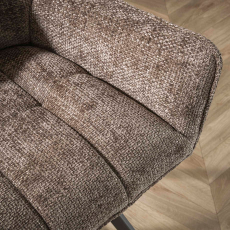 Set van 2 Barkrukken Lino Chenille Stof Rich Taupe Draaibaar