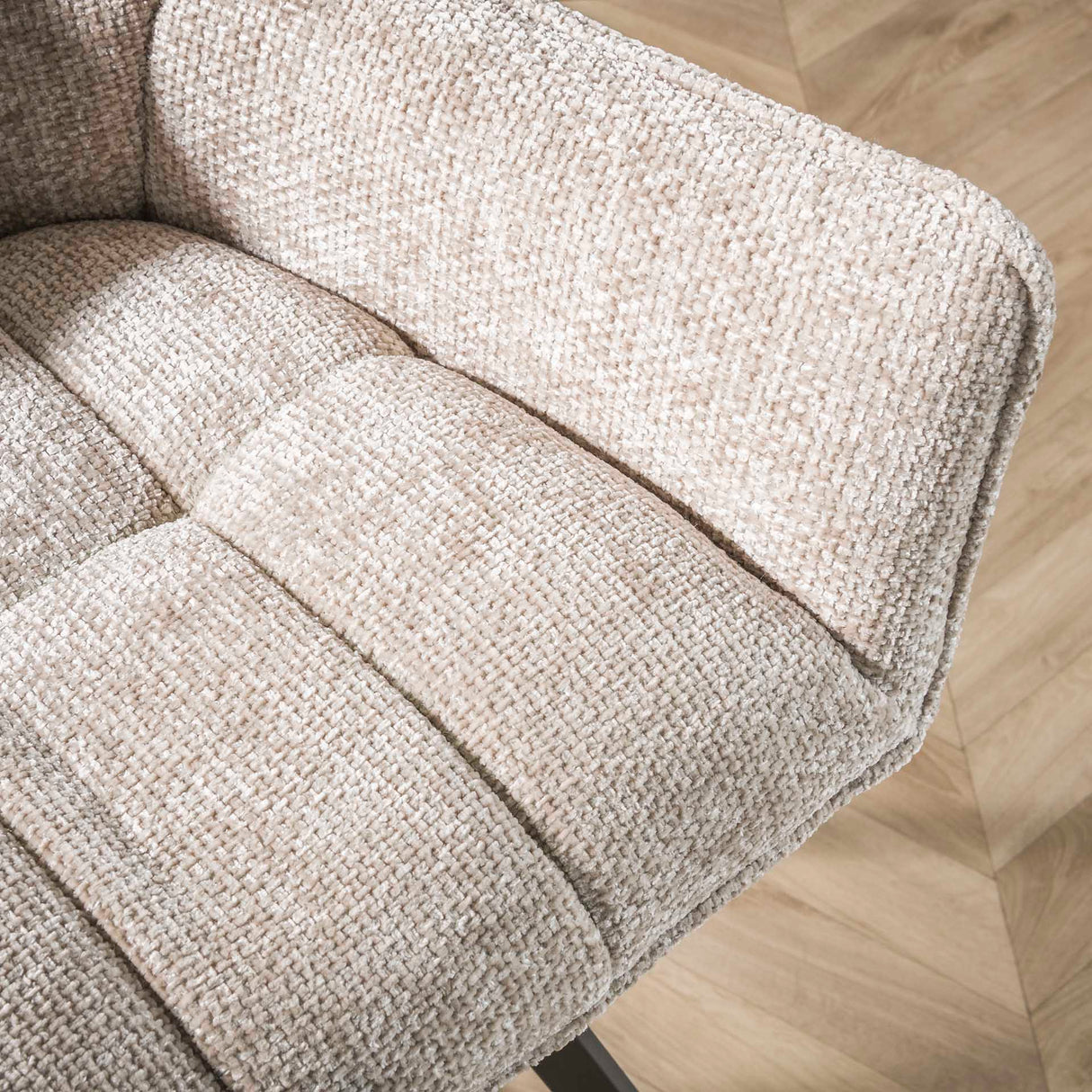 Eetkamerbank Chia Chenille Stof Rich Zand 188 cm