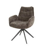 Sæt med 2 spisestuestole Elite Taupe Chenille stof Rich Drejbar 