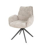 Set van 2 Eetkamerstoelen Elite Zand Chenille Stof Rich Draaibaar