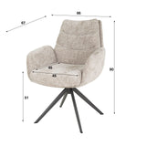 Set van 2 Eetkamerstoelen Elite Zand Chenille Stof Rich Draaibaar
