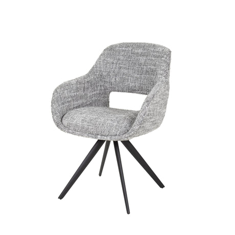 Set van 2 Eetkamerstoelen Springo Draaibaar Stof Staalgrijs
