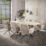 Sæt med 2 spisebordsstole Savona drejelig Hoven rich sand 