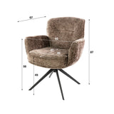 Sæt med 2 spisestuestole Milano drejelig Hoven rig champagne 