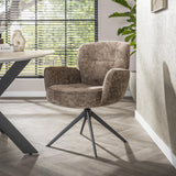 Sæt med 2 spisestuestole Milano drejelig Hoven rig champagne 