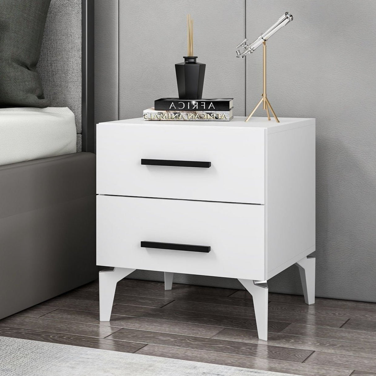 Sengebord Bar Hvid Melamin 50x56x47 cm
