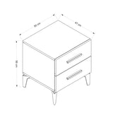 Sengebord Bar Hvid Melamin 50x56x47 cm