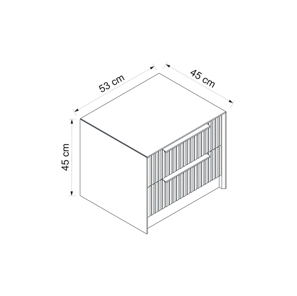 Nachtkastjes - Nachtkastje Kale Luxe Antraciet Melamine 45x53x45 cm - Dimehouse