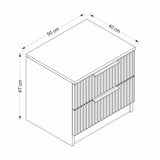 Nachtkastjes - Nachtkastje Kala Plus Wit Melamine 50x47x40 cm - Dimehouse