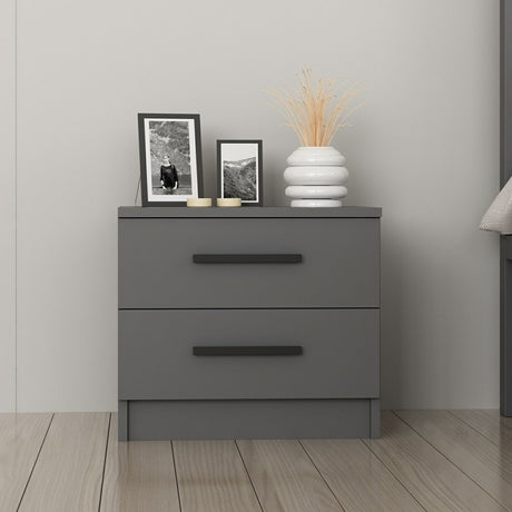Nachtkastjes - Nachtkastje Kale Antraciet Melamine 50x40x47 cm - Dimehouse