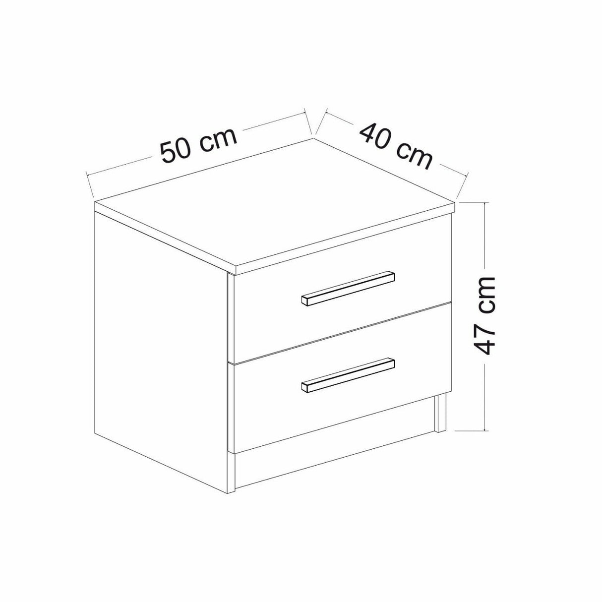 Nachtkastjes - Nachtkastje Kale Antraciet Melamine 50x40x47 cm - Dimehouse