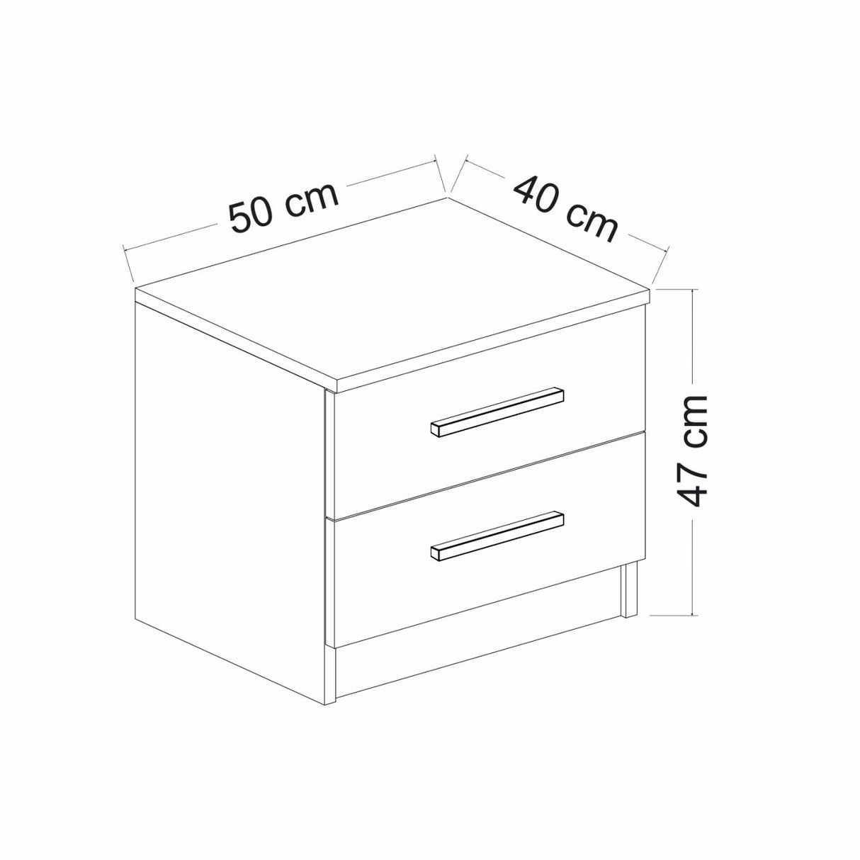 Sengebord Bar Hvid Melamin 50x40x47 cm
