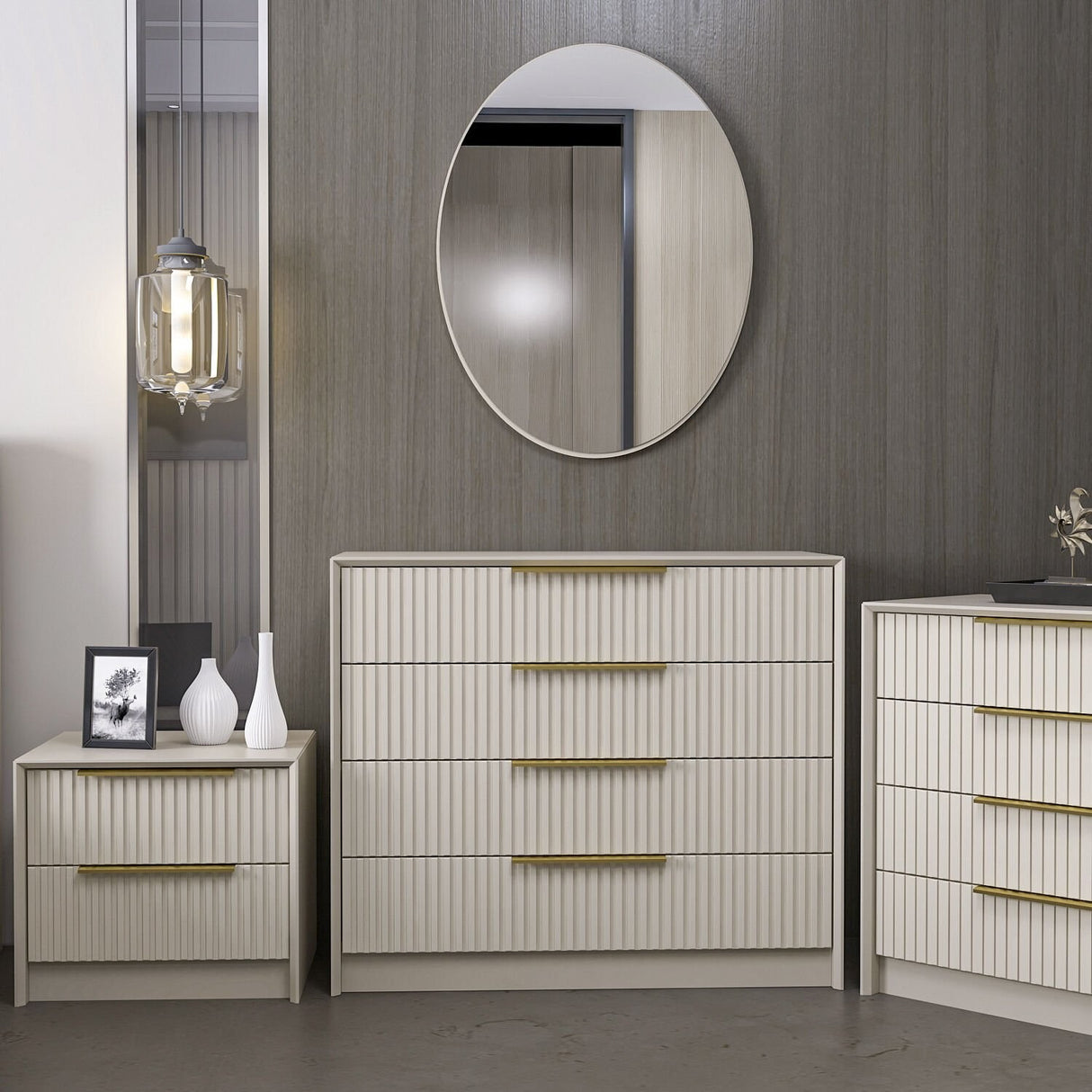 Ladekasten - Ladekast Kale Luxe Steen Melamine 100x85x45 cm - Dimehouse