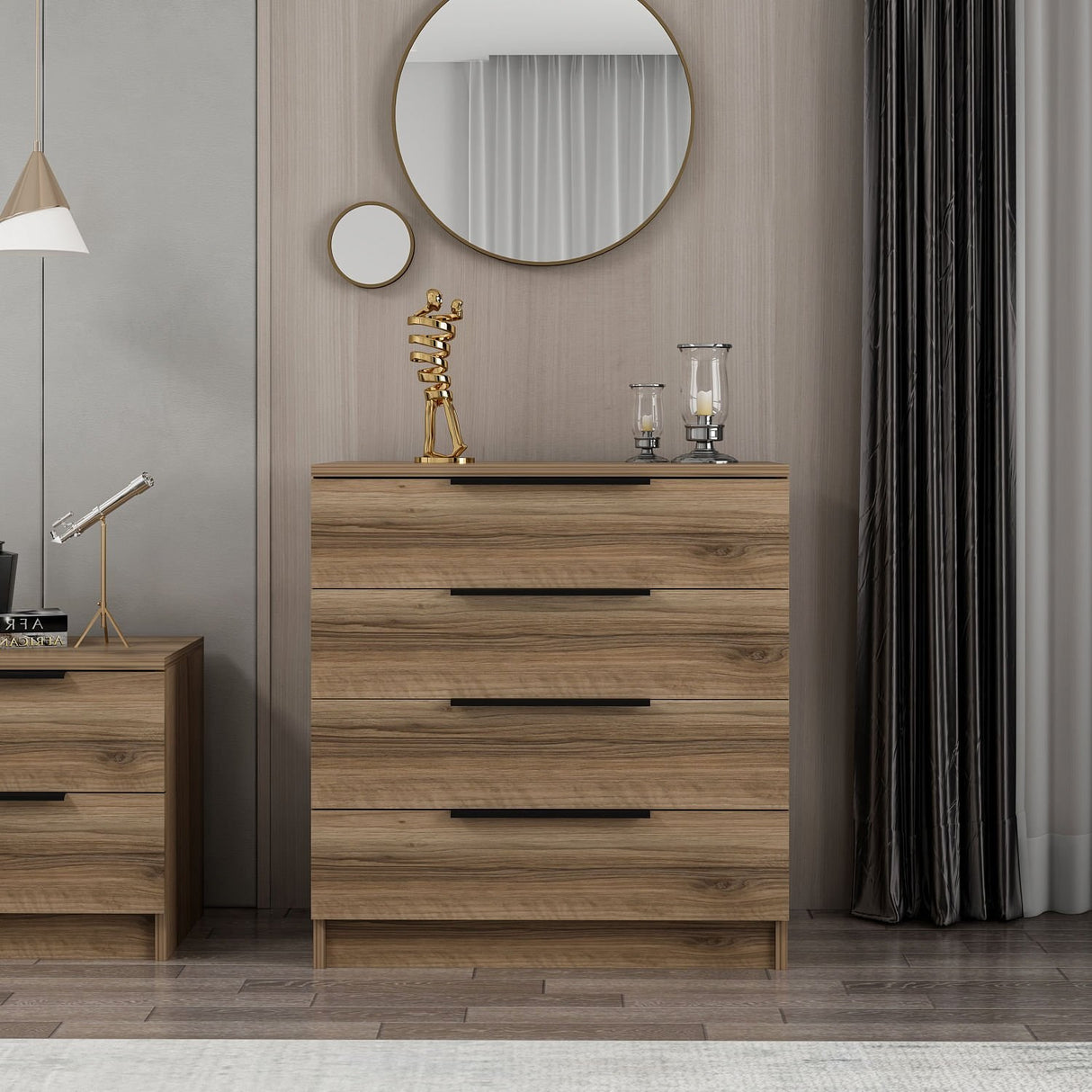 Kommode Kala Plus Valnød Melamin 73x77x42 cm