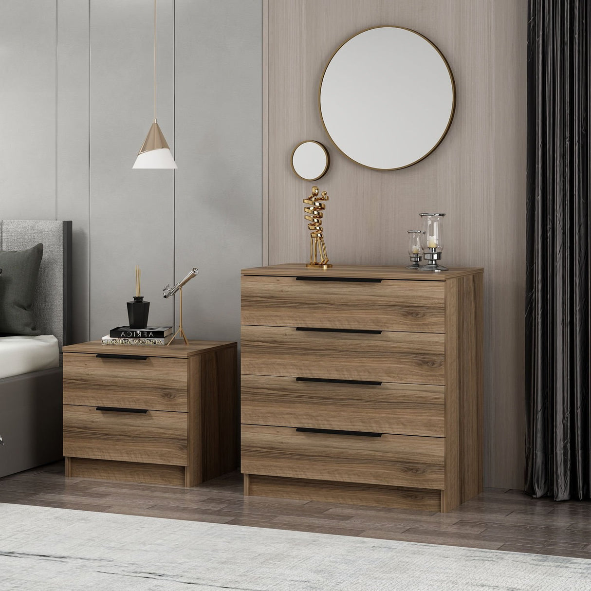 Kommode Kala Plus Valnød Melamin 73x77x42 cm