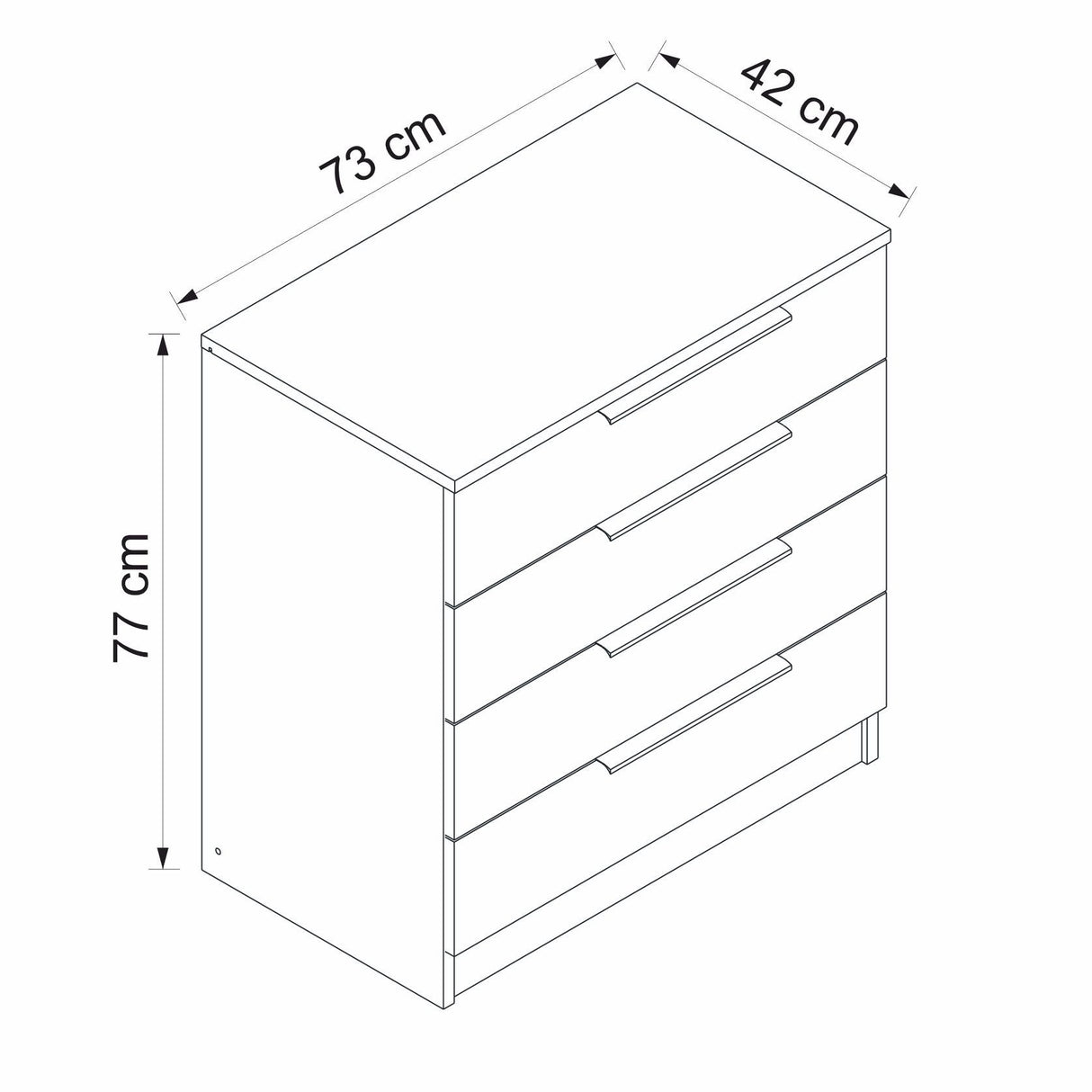 Kommode Kala Plus Valnød Melamin 73x77x42 cm