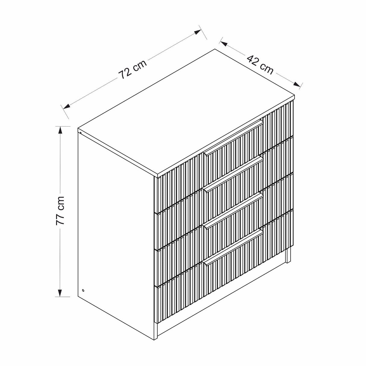 Kommode Bar Hvid Melamin 72x77x42 cm
