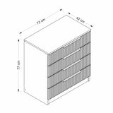 Kommode Bar Hvid Melamin 72x77x42 cm