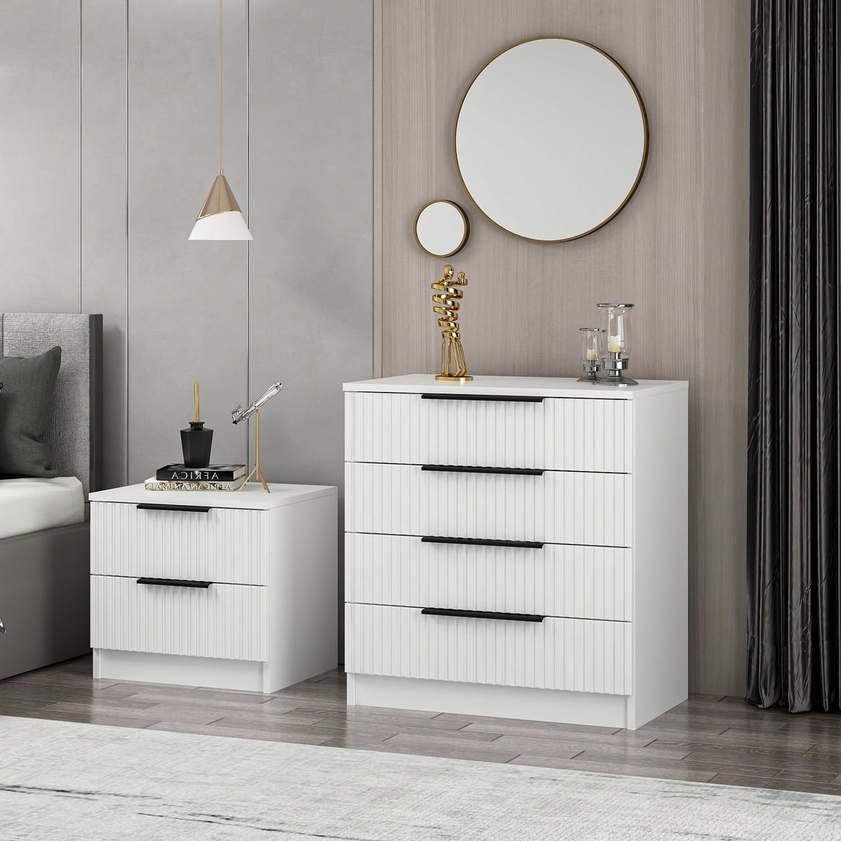 Kommode Bar Hvid Melamin 72x77x42 cm