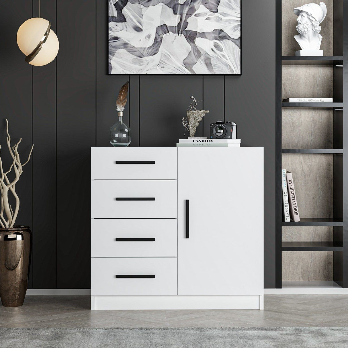Kommode Bar Hvid Melamin 90x85x47 cm