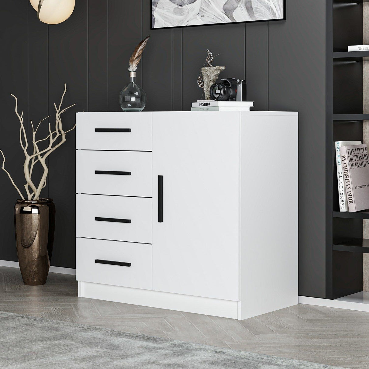 Kommode Bar Hvid Melamin 90x85x47 cm