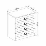 Kommode Bar Hvid Melamin 72x42x77 cm
