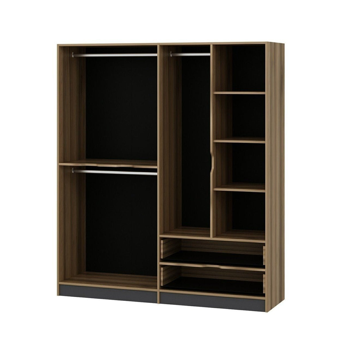 Garderobe Elina Antracit Guld Melamin 185x208x52 cm