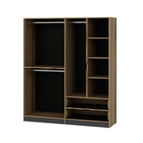 Garderobe Elina Antracit Guld Melamin 185x208x52 cm