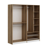 Kledingkasten - Kledingkast Elina Wit Goud Melamine 185x208x52 cm - Dimehouse