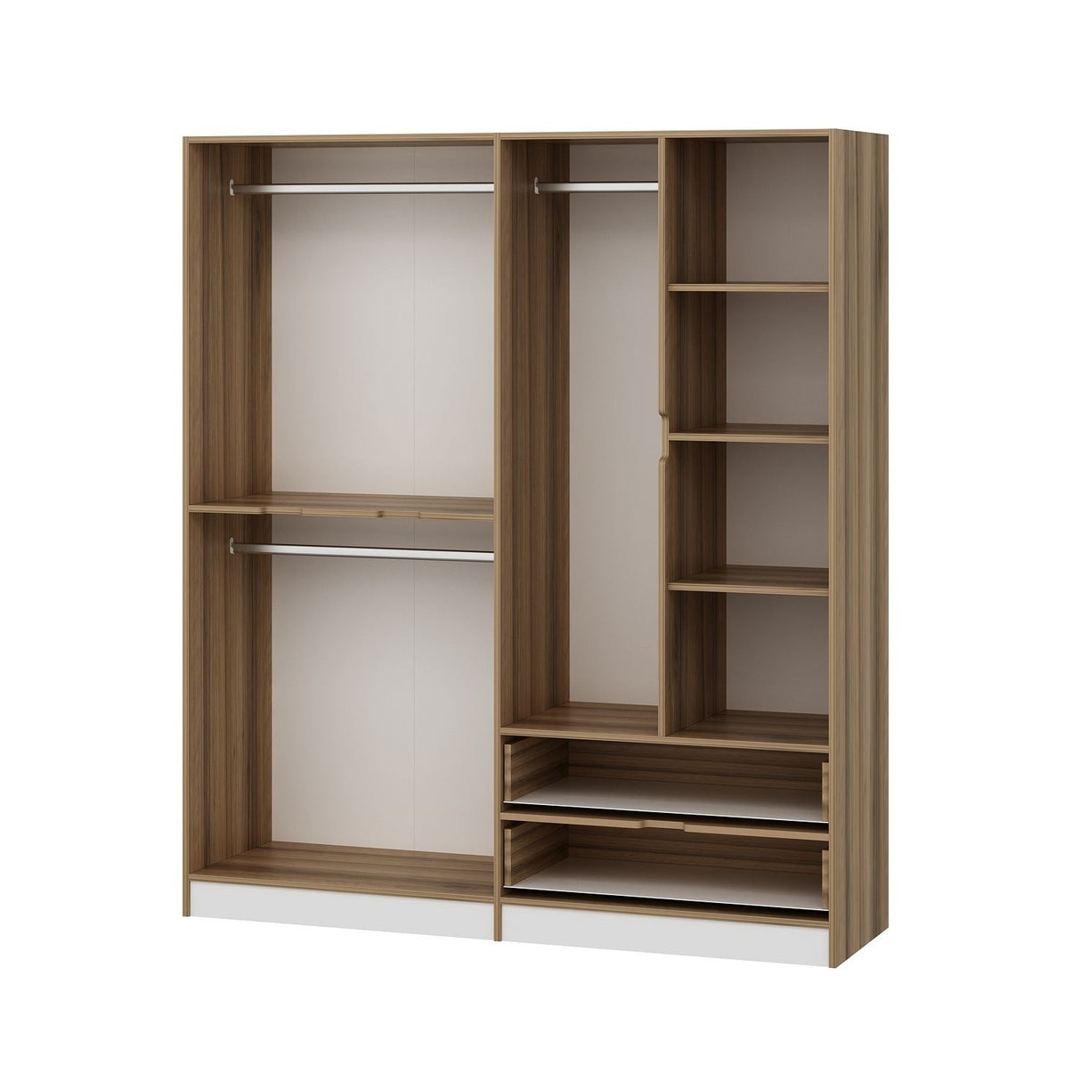 Kledingkasten - Kledingkast Elina Wit Goud Melamine 185x208x52 cm - Dimehouse