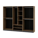 Garderobe Elina Antracit Guld Melamin 277x208x52 cm