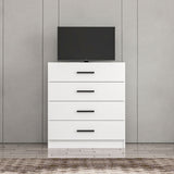 Ladekasten - Ladekast Kale TV Wit Melamine 90x100x47 cm - Dimehouse