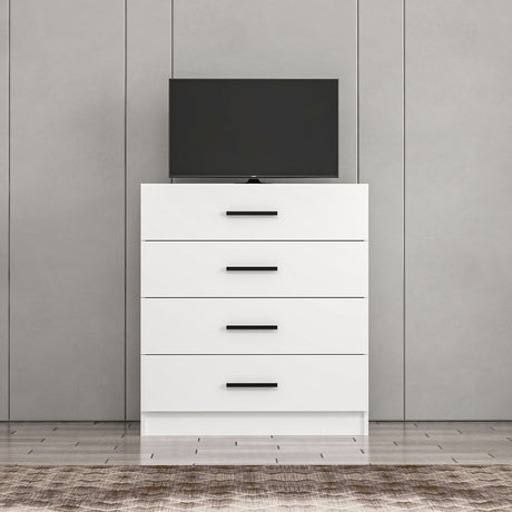 Ladekasten - Ladekast Kale TV Wit Melamine 90x100x47 cm - Dimehouse