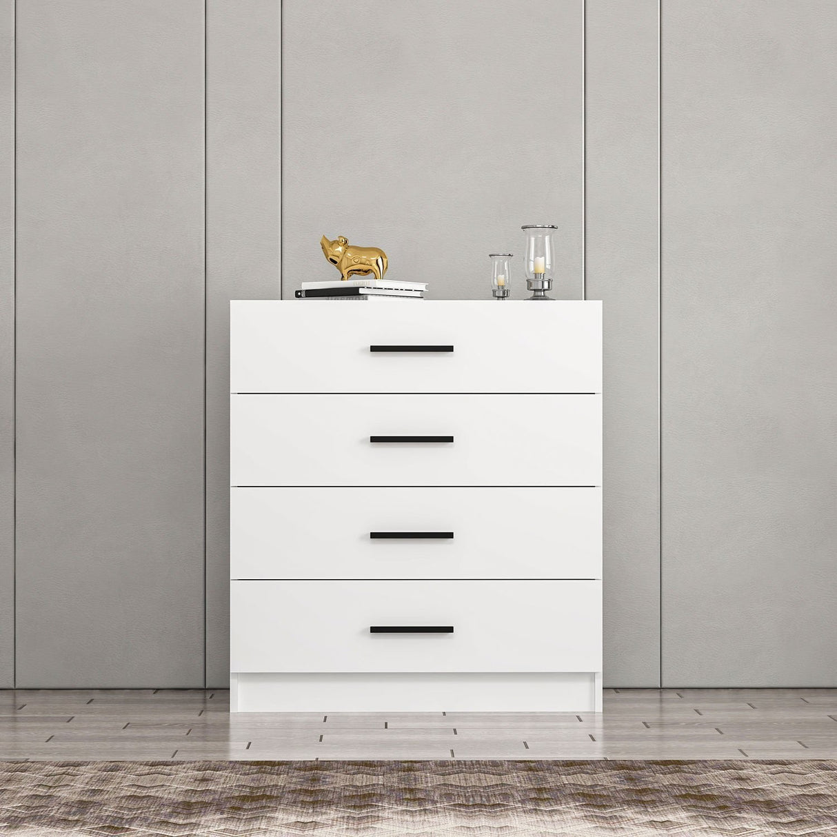 Ladekasten - Ladekast Kale TV Wit Melamine 90x100x47 cm - Dimehouse