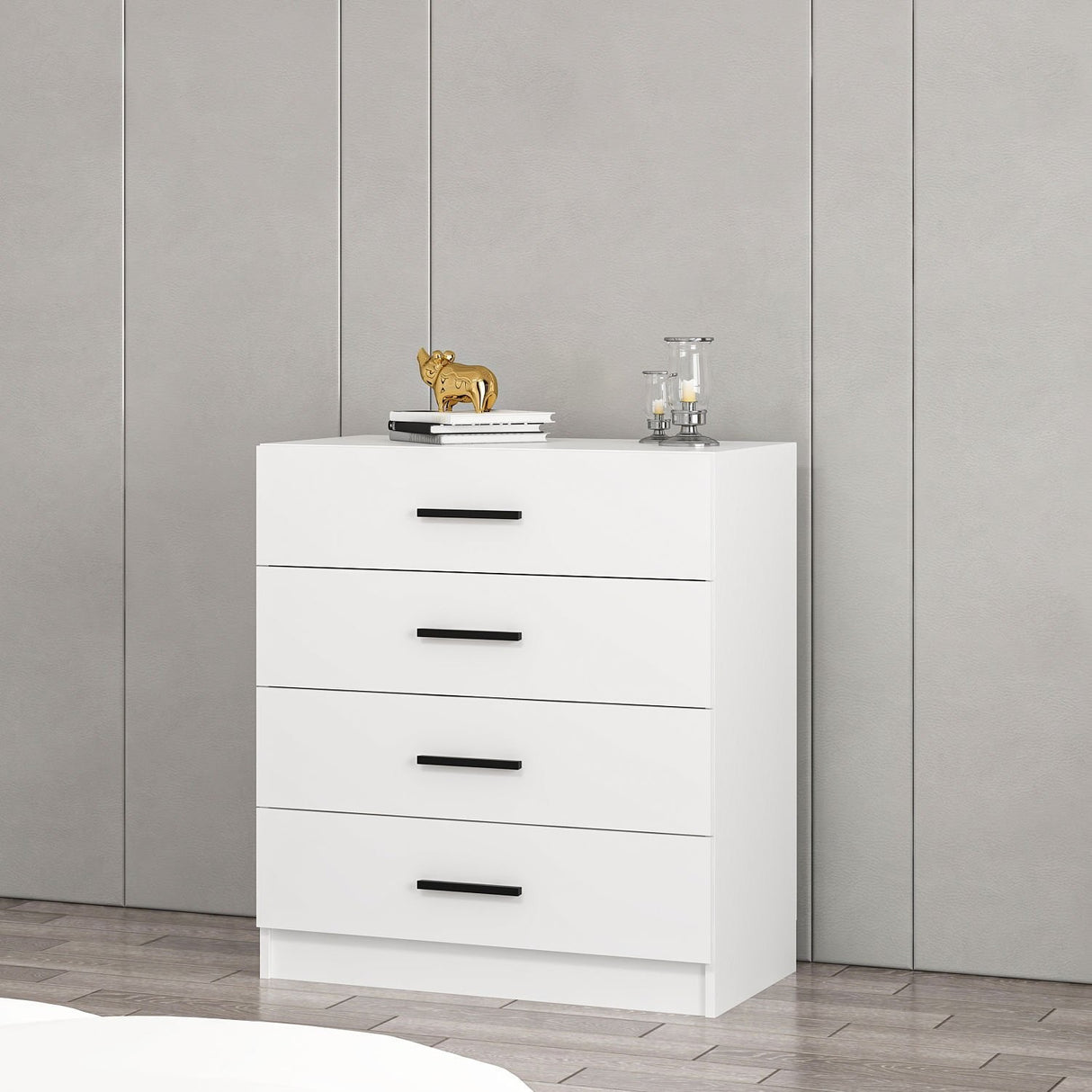 Ladekasten - Ladekast Kale TV Wit Melamine 90x100x47 cm - Dimehouse