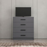 Ladekasten - Ladekast Kale TV Antraciet Melamine 90x100x47 cm - Dimehouse
