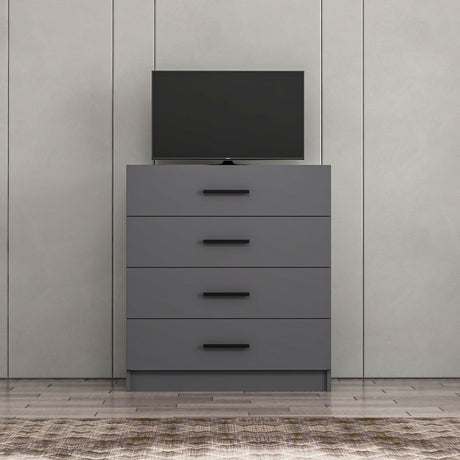 Ladekasten - Ladekast Kale TV Antraciet Melamine 90x100x47 cm - Dimehouse