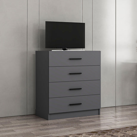 Ladekasten - Ladekast Kale TV Antraciet Melamine 90x100x47 cm - Dimehouse