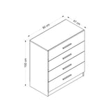 Ladekasten - Ladekast Kale TV Antraciet Melamine 90x100x47 cm - Dimehouse