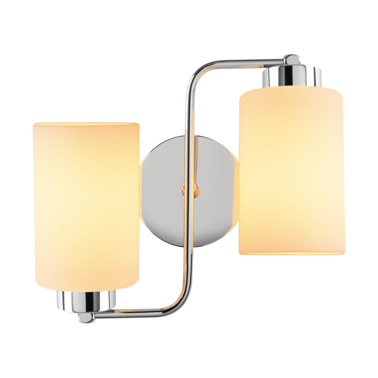 2-lichts Wandlamp Zilver Glas Oasis