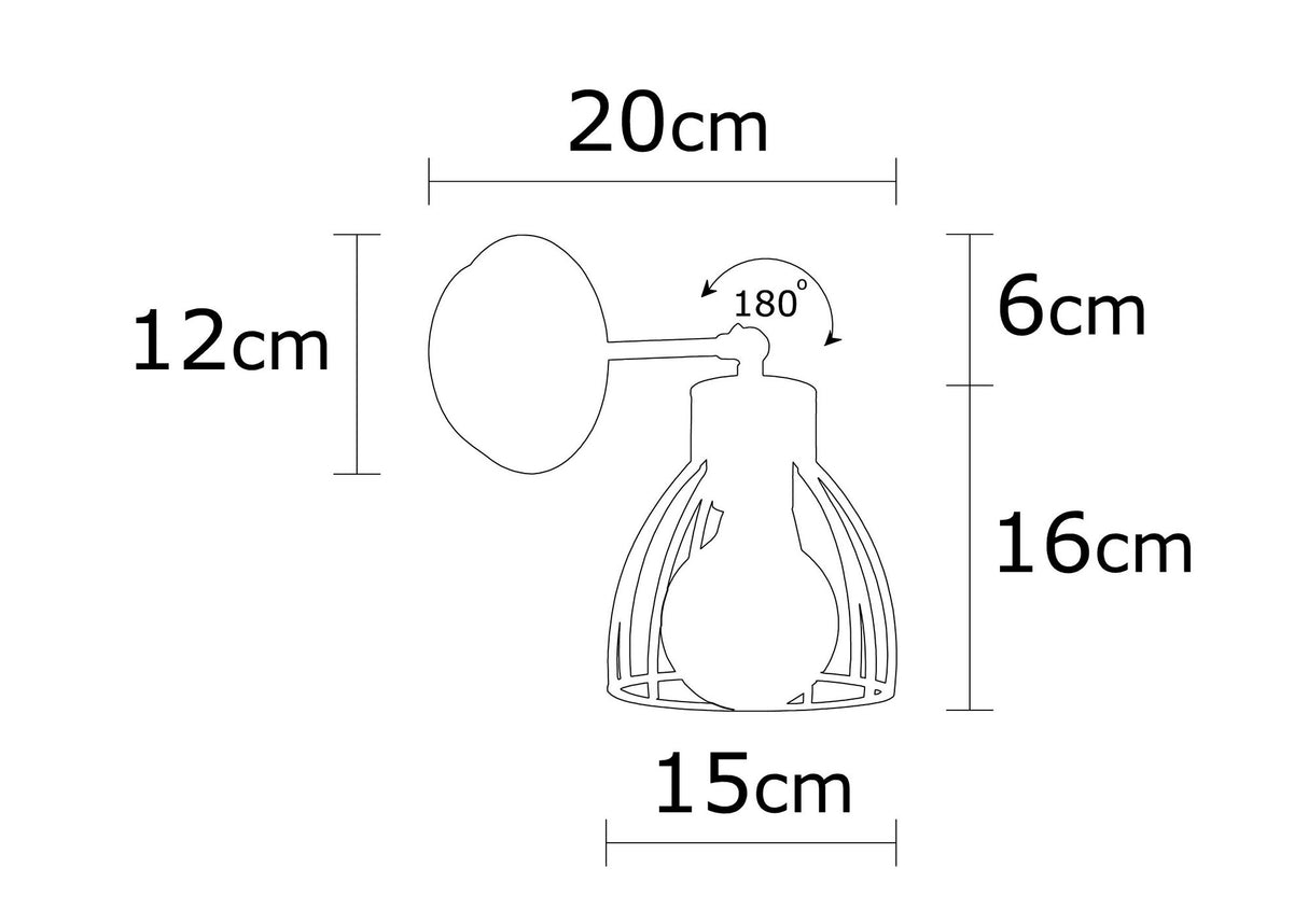 Wandlamp Zwart Metaal Delano