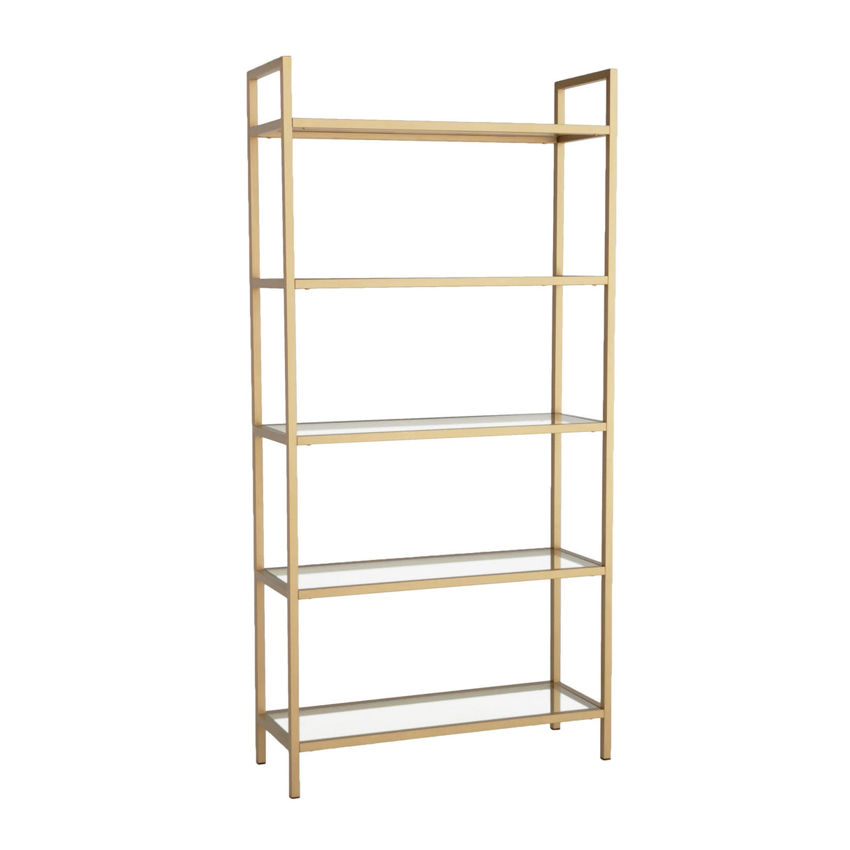 Boekenkasten - Modern chic boekenkast Veneto goud metaal glas 80x165x30 cm - Dimehouse