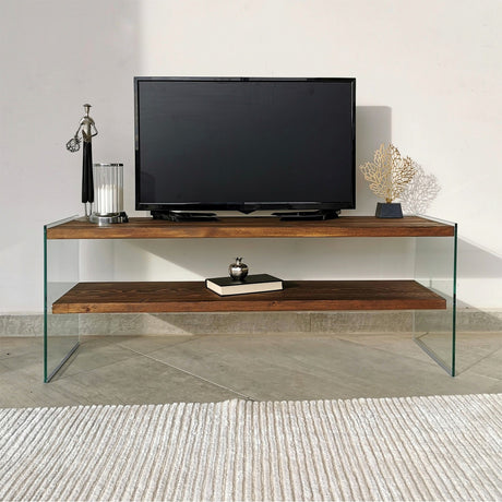 TV Meubels - TV Meubel Coral Walnoot Dennenhout 120x45x35 cm - Dimehouse